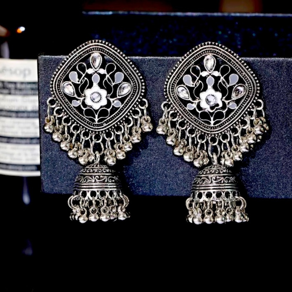 Indian Pakistani Afghani Boho Ethnic Drop Earrings Jhumka 💕